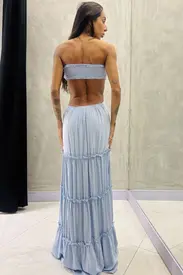 VESTIDO LONGO BABADOS