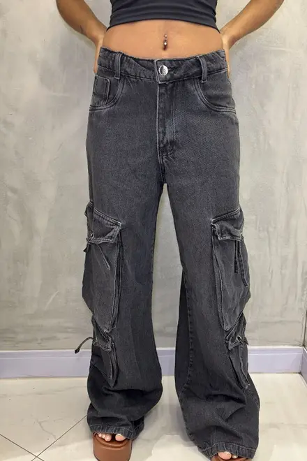 CALÇA CARGO JEANS ESTONADA