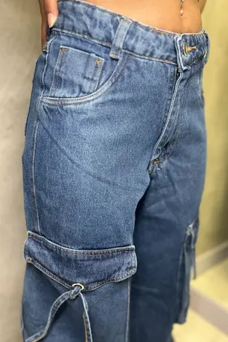 CALÇA CARGO JEANS ESTONADA